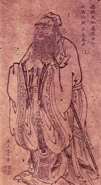 Traditional portrait painting of Confucius