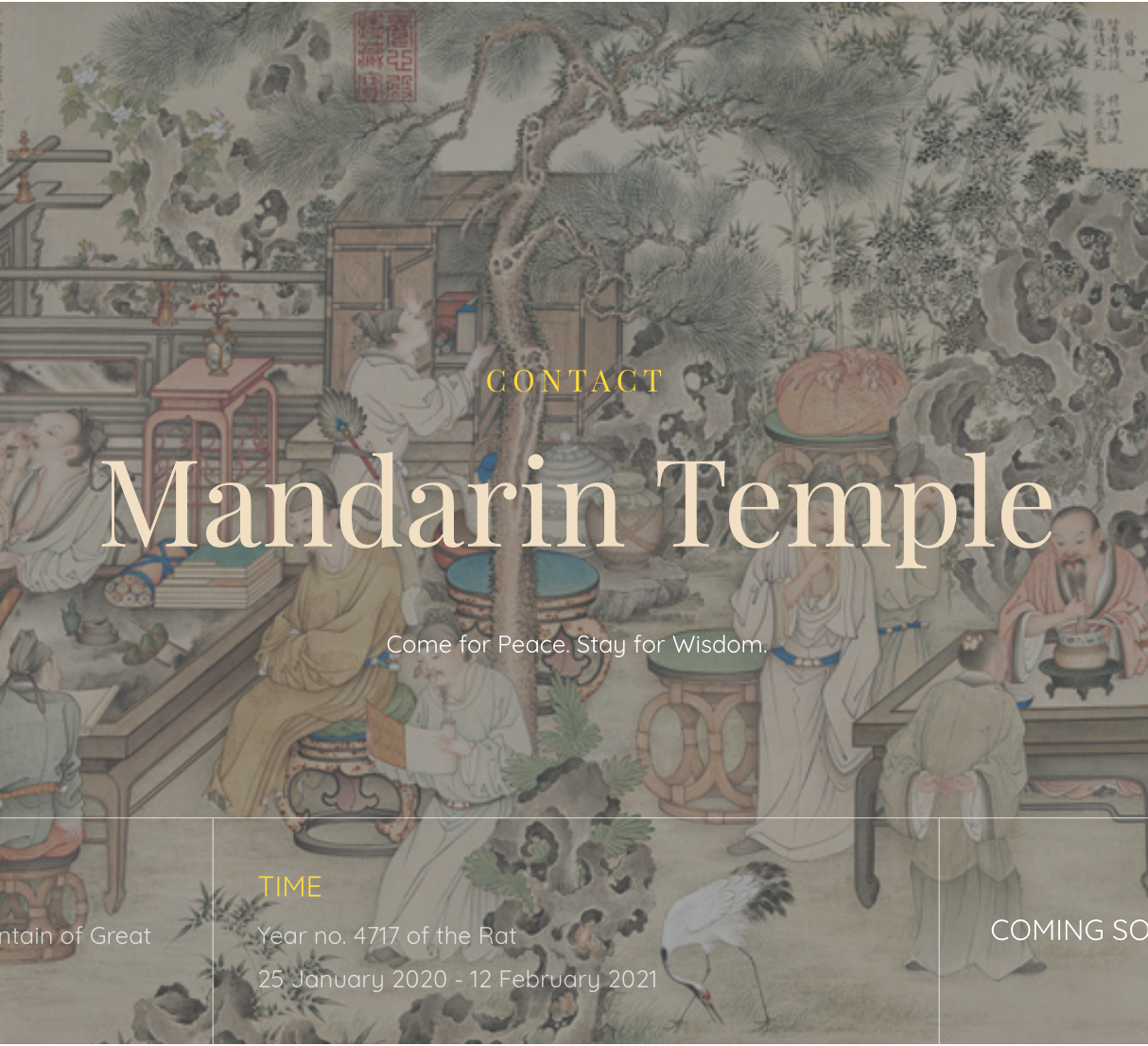 Contact to the Mandarin Temple